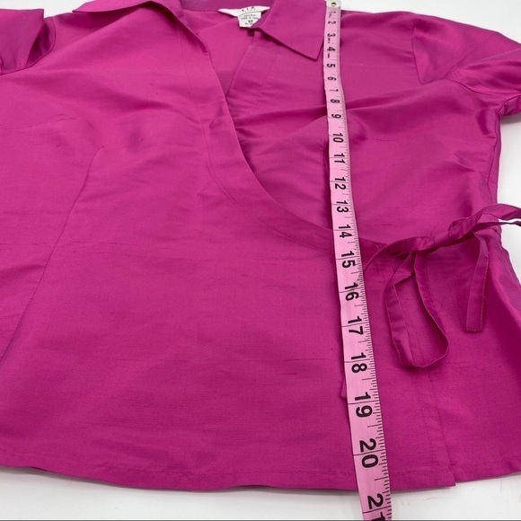 S.L.B pink wrap silk blouse size 8p - Picture 6 of 7